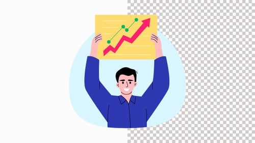 Profit Growth Achievement Animation Alpha Channel