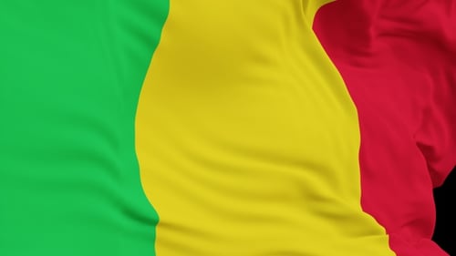 The Mali with alpha channel waving in the wind in slow motion