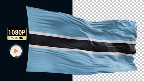 Realistic Waving Flag with Blue Black and White Stripes