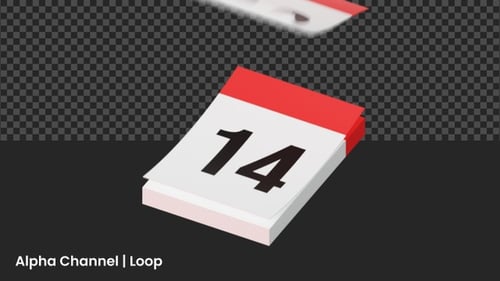 3D Days Passing Calendar Animation | Alpha Loop