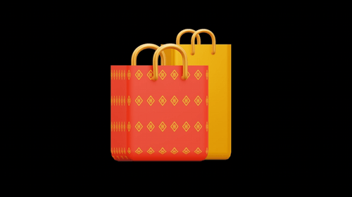 3D Animated Shopping Bags Transition