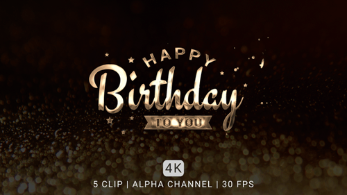 Animated Metallic Happy Birthday Title Pack