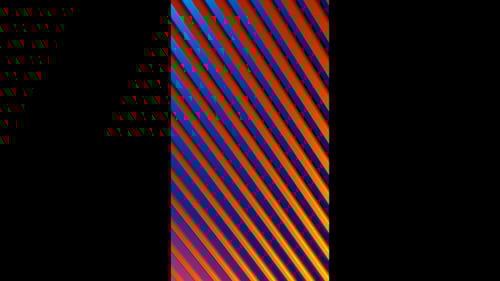 Abstract Geometric Lines Rotating with Blue and Orange Light