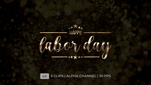 Happy Labor Day Text Animation