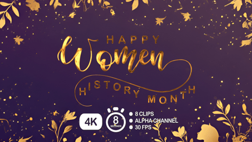 Elegant Animated Happy Women History Month Title