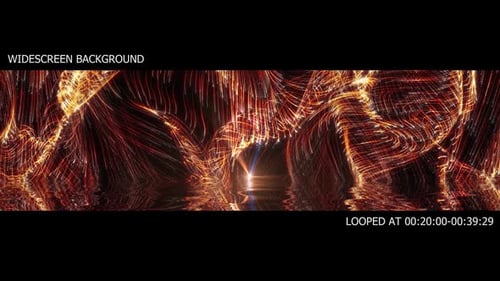 Dynamic Flowing Golden Lines Reflecting on Water Background