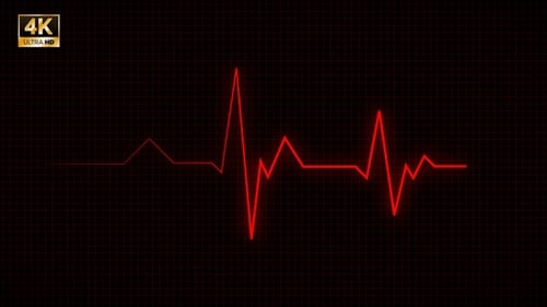 Pulsing ECG Heartbeat Line on Grid Background Animation