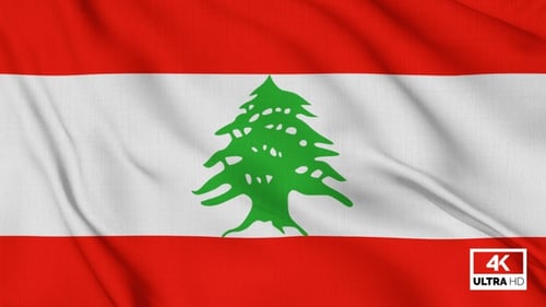 Animated Flag of Lebanon Waving Seamlessly