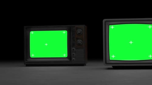 Old Tv Mockup Green screen