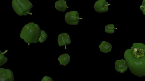 Falling Green Paprika
