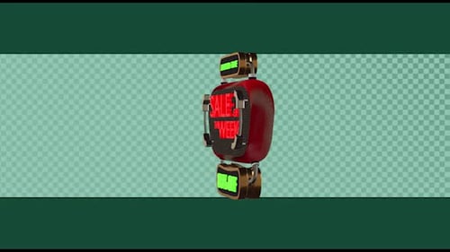 3D Rotating Sale Tag with Glowing Neon Text Animation