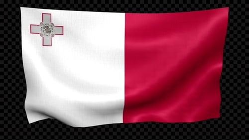Waving Flag of Malta on an Alpha Channel