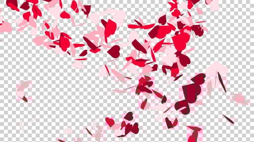 Romantic Falling Hearts Confetti Overlay