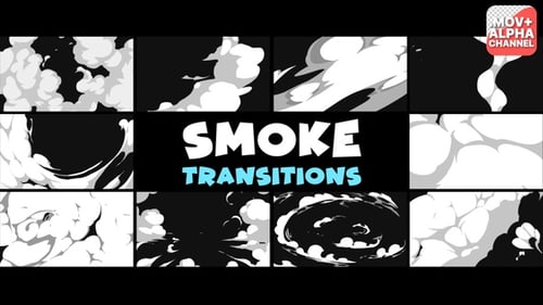 Transiciones fluidas de humo de dibujos animados | Paquete de gráficos animados