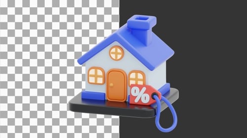 3D Animation of Home Tax Payment | Alpha Channel