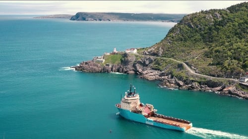ST. JOHN'S, NEWFOUNDLAND AND LABRADOR, CANADA. View of St Johns harbor from cruise ship.