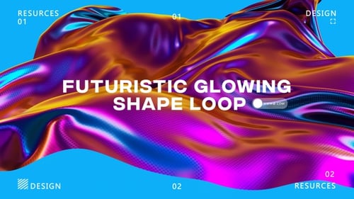 Glowing Dark Iridescent Clothes Wavy Flowing Background Loop
