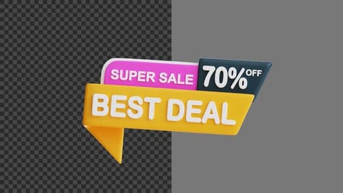Animated 3D Super Sale Best Deal Tag