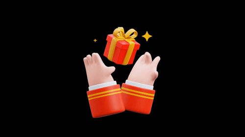 3D Animated Hands Offering a Bouncing Gift Box