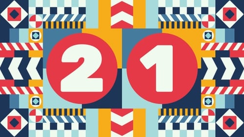 Vibrant Geometric Pattern Countdown Timer Animation