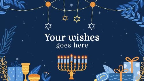 Animated Hanukkah Greeting with Menorah and Star of David