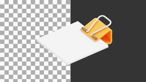 3D Animation of Classic Metal Paper Clip | Alpha Channel