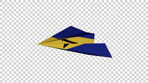 Barbados Flag Paper Airplane Geometric Travel Transition