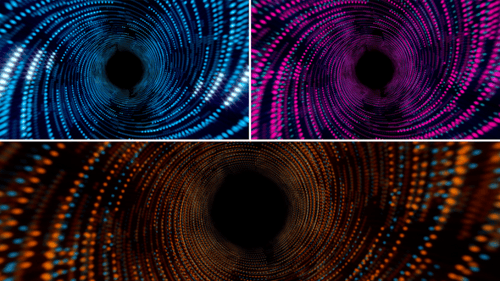 Dynamic Futuristic Tunnel with Glowing Digital Particles Animation