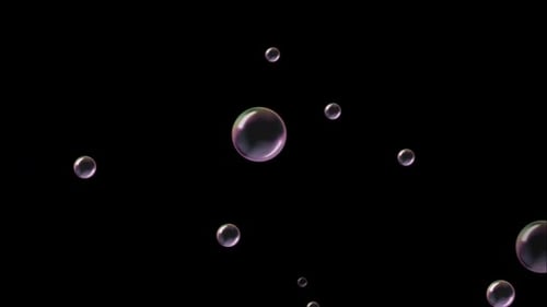 Floating Iridescent Soap Bubbles Animation Overlay
