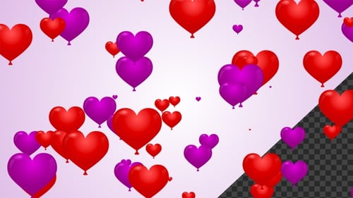 Heart Balloon Red And Purple Alpha Loop V6