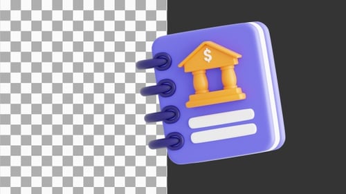 3D Animation of Comprehensive Finance Book for Beginners and Experts | Alpha Channel