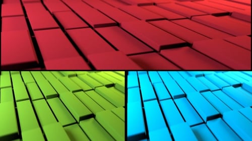 Abstract 3D Geometric Blocks Animated Color Loop