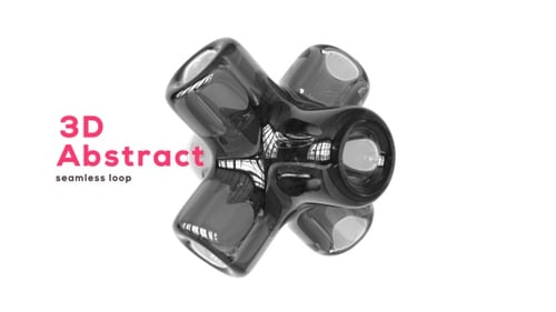 Glossy Abstract 3D Cross Shape Rotating Loop