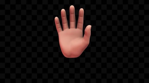 Hand Waves on Alpha Channel Background