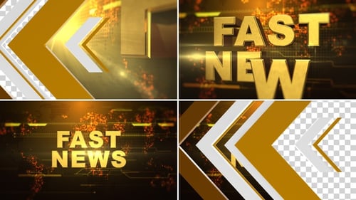 Broadcast News Opener: Golden 3D Text Reveal with Tech Elements