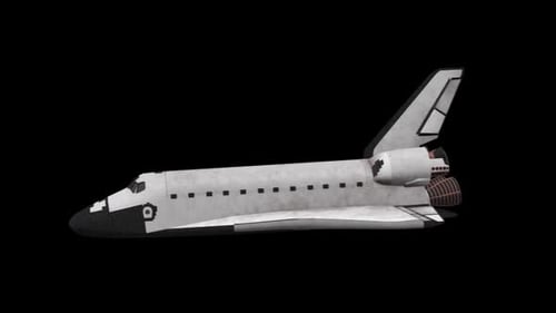 3D Animated Space Shuttle Flying and Rotating