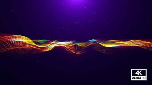 Dynamic Abstract Waving Particle Grid Digital Technology Background Loop