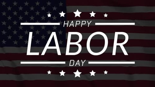 U.S. Labor Day White Text Animation
