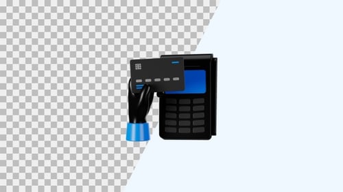 3D Animation Icon of EDC Payment | Alpha Channel