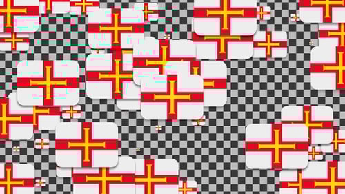 Clean Geometric Countdown with Guernsey Flag Pattern