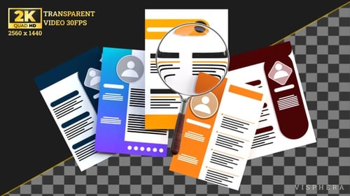 Flat Design Corporate Resume Selection Process Animation
