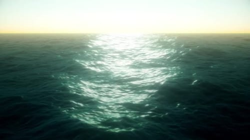 Seamless Loop of Glistening Ocean Waves Under Bright Sunlight