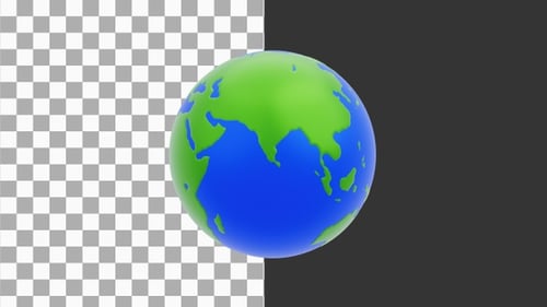3D Animation of Realistic 3D Earth with Clouds and Atmosphere | Alpha Channel