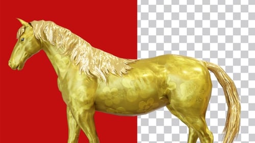 Golden Horse Standing Idle Animation