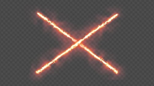 Energetic Fiery X Mark Animation Reveal