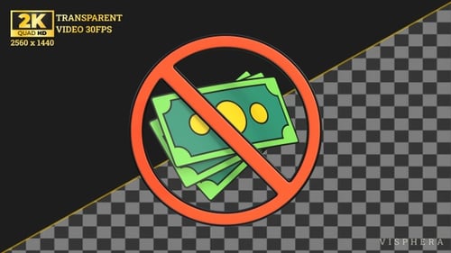 Animated No Money Prohibited Sign