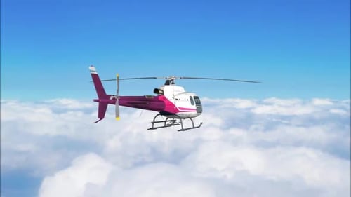 Modern 3D Helicopter Flying Animation with Alpha Channel