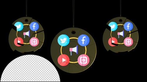 Modern 3D Social Media Icon Reveal Animation