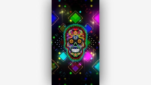 Disco Sugar Skull Calavera (Vertical)