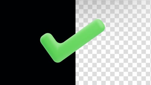 Animated 3D Bouncing Green Checkmark Icon